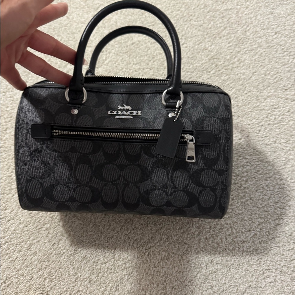 Coach Black and Gray Signature Satchel